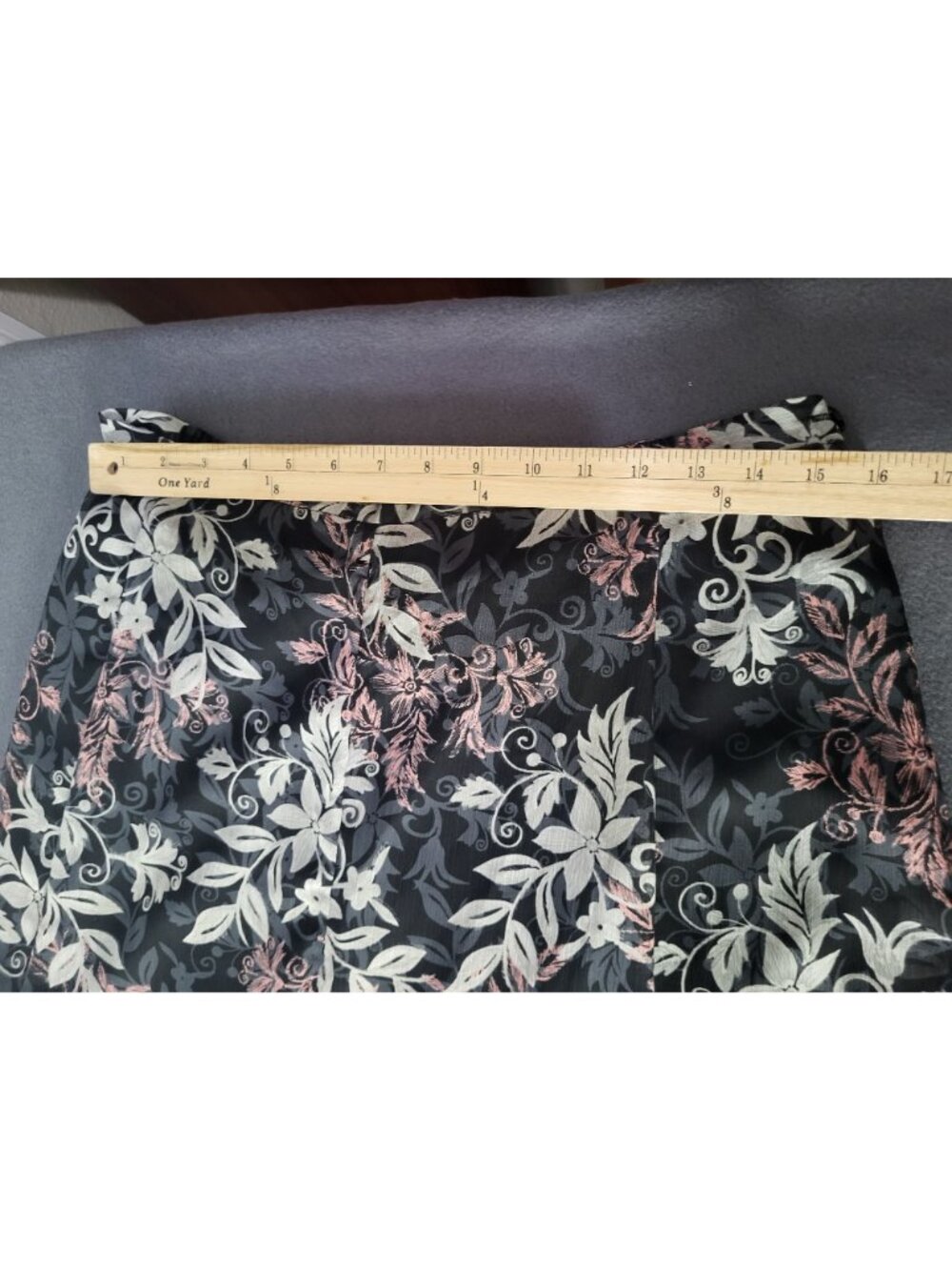 Vintage Whimsygoth Fairy Floral Skirt Black Pink White SZ 14/16W Studio 1940 y2k - Picture 5 of 7